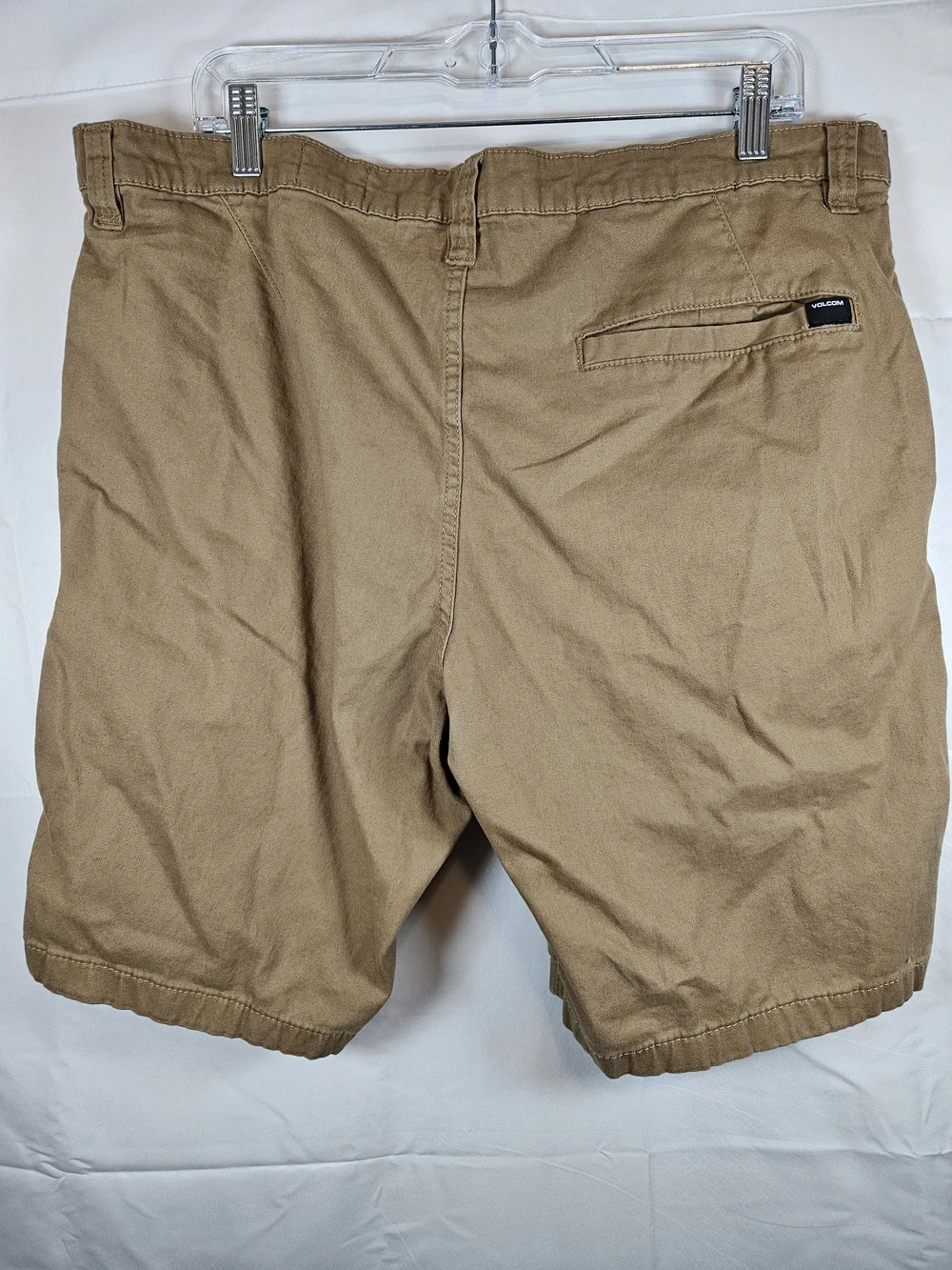 Volcom Men's Khaki Flat-Front Casual Shorts